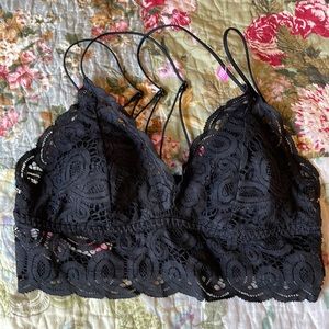 VS pink black lacy bralette